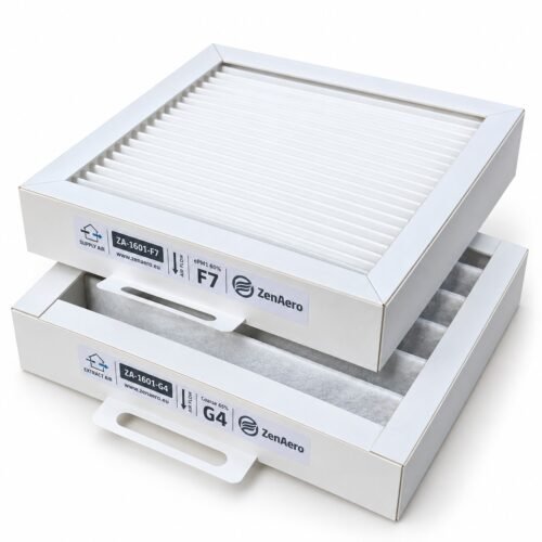 Aerauliqa QR180A / QR180M / QR180PH / QR230E Ersatzfilterset F7 + G4, 200 × 200 × 46 mm