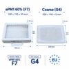 aldes-inspirair-sc-150-filter-f7-g4-abmessungen Abmessungen der Aldes InspirAIR SC 150 Ersatzfilter F7 + G4 – F7 150 × 190 × 45 mm, G4 150 × 200 mm