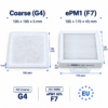 aldes-inspirair-sc-240-filter-f7-g4-abmessungen Abmessungen der Aldes InspirAIR SC 240 Ersatzfilter F7 + G4 – F7 185 × 175 × 45 mm, G4 195 × 195 mm