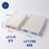 blumartin-freeair-100-filter-f7-m5-abmessungen Abmessungen der bluMartin freeAir 100 Ersatzfilter – F7 110 × 215 × 40 mm, M5 140 × 225 × 25 mm