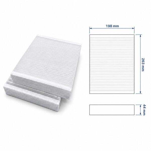 filtermasse-pichler-lg-150.jpg Pichler LG 150 – Kompatibles Ersatzfilterset, 2 Filter: ePM1 60% (F7) + ISO Coarse (G4), 263 × 198 × 44 mm