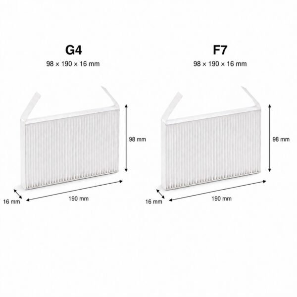 filtermasse-zehnder-comfoair-70.jpg Zehnder ComfoAir 70 – Kompatibles Ersatzfilterset, 2 Filter: ePM1 (F7) + ISO Coarse (G4), 98 × 190 × 16 mm