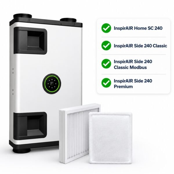 filtri-f7-g4-unita-vmc-aldes-inspirair-sc-240-1.jpg Aldes InspirAIR Home SC 240 / InspirAIR Side 240 Classic / Modbus / Premium – Kompatibles Ersatzfilterset, 2 Filter: ePM1 60% (F7) + ISO Coarse (G4), 185 × 175 × 45 mm / 195 × 195 × 5 mm