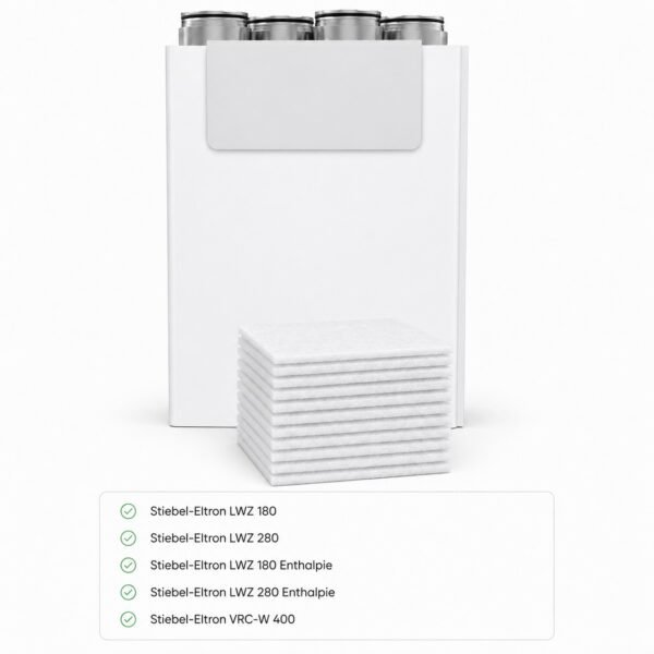 g4-filtermatten-lueftungsanlage-stiebel-eltron-lwz-180-280.jpg Stiebel-Eltron LWZ 180 / LWZ 280 / LWZ 180 Enthalpie / LWZ 280 Enthalpie / VRC-W 400 – Kompatibles Ersatzfiltervlies, 10 × ISO Coarse (G4), 396 × 190 mm