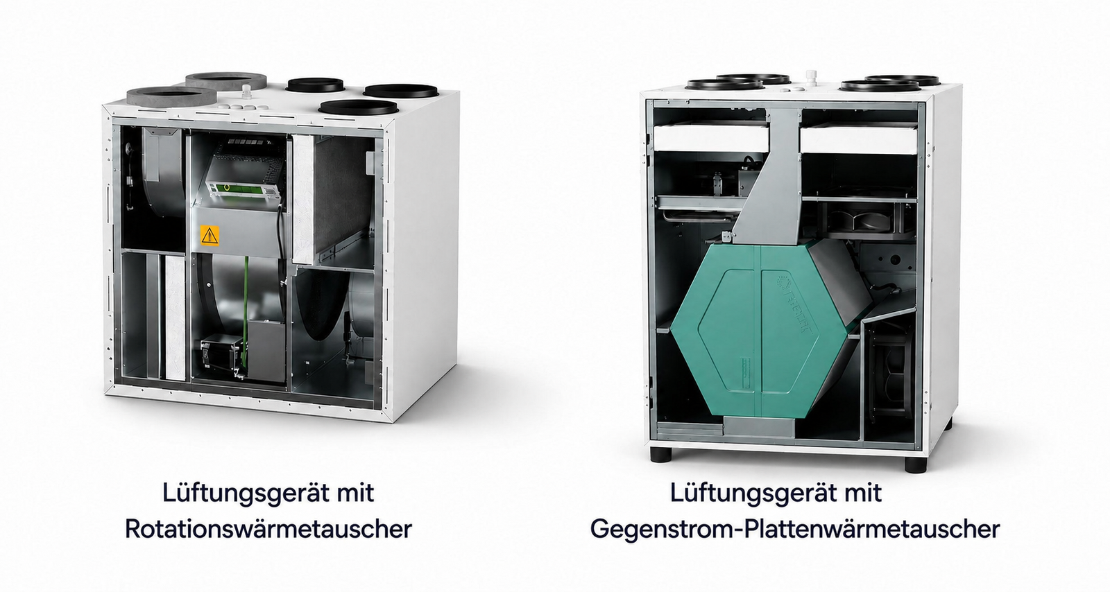 Rotations- und Gegenstromwärmetauscher im Vergleich