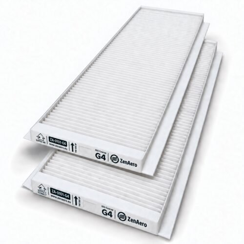 Zehnder ComfoAir Q 350 / 450 / 600 Ersatzfilterset G4 + G4, 499 × 158 × 22 mm