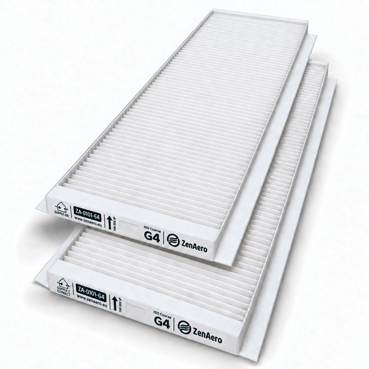 Kompatibles ZenAero-Set für Zehnder ComfoAir Q mit zwei G4-/ISO-Coarse-Filtern